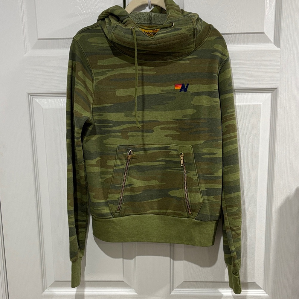 Aviator Nation Green Camouflage Hoodie